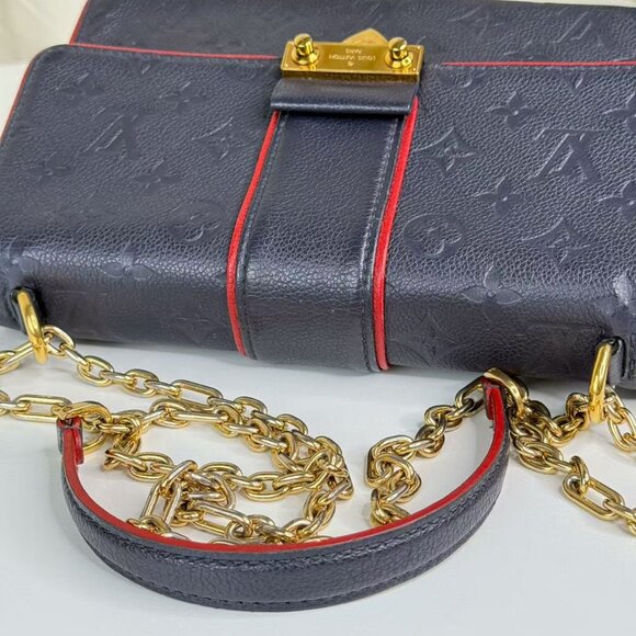 Louis Vuitton Empreinte Crossbody Bag Navy Blue with Red Trim & Gold Hardware - Picture 7 of 8